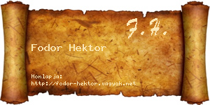 Fodor Hektor névjegykártya